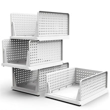 Load image into Gallery viewer, 4-Packs: Plastic Storage Box Closet Organizer Foldable Storage with Slide Rail Push-Pull