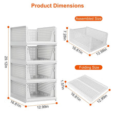 Load image into Gallery viewer, 4-Packs: Plastic Storage Box Closet Organizer Foldable Storage with Slide Rail Push-Pull