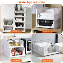Load image into Gallery viewer, 4-Packs: Plastic Storage Box Closet Organizer Foldable Storage with Slide Rail Push-Pull
