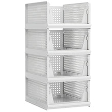 Load image into Gallery viewer, 4-Packs: Plastic Storage Box Closet Organizer Foldable Storage with Slide Rail Push-Pull