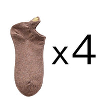 将图片加载到图库查看器,4 Pairs Fashion Socks New Spring Cotton Non-Slip No-Show Boat Socks Novelty Girls Cute Heart Embroidery Casual Funny Ankle Socks Pack For Women