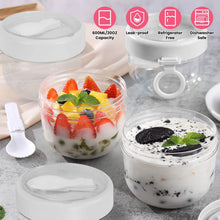 将图片加载到图库查看器,4-Piece: 20 Oz Oat Containers with Lids and Folding Spoons
