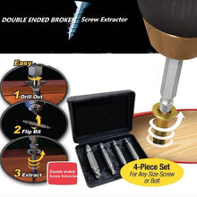 Load image into Gallery viewer, 4-Piece Set: DrillPro Double-Sided Damaged Screw Extractors