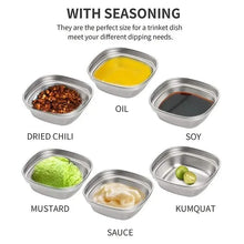 Load image into Gallery viewer, 4-Piece Set: Stainless Steel Sauce Dish
