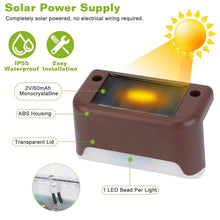 Load image into Gallery viewer, 4-Piece: Solar Powered LED Step Lights