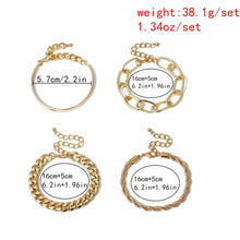 Load image into Gallery viewer, 4-Piece: Women Adjustable Boho Chain Bracelets Set