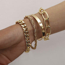 Load image into Gallery viewer, 4-Piece: Women Adjustable Boho Chain Bracelets Set