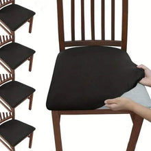 将图片加载到图库查看器,4-Pieces: Solid Color Brushed High Elastic Chair Cover
