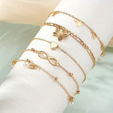 将图片加载到图库查看器,4-Pieces: Stackable Thin Chain Anklet Set