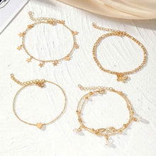 将图片加载到图库查看器,4-Pieces: Stackable Thin Chain Anklet Set