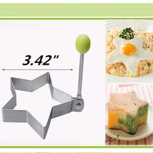 Load image into Gallery viewer, 4 Style Stainless Steel Egg Shaper Pancake Mould Omelette Mold Heart Shape Frying Egg Cooking Tool Kitchen Accessories Gadget Stainless Steel Fried Egg Ring Mold Omelette Pancake Rings Cute Shape Egg Mold Cooking Tools