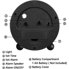 Load image into Gallery viewer, 4" Super Silent Non Ticking Analog Alarm Clock with Night Light