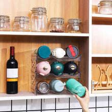 Load image into Gallery viewer, 4-Tier Bottle Storage 12 Bottles Transparent Stackable Organizer Holder Shelf