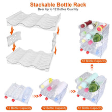 Load image into Gallery viewer, 4-Tier Bottle Storage 12 Bottles Transparent Stackable Organizer Holder Shelf