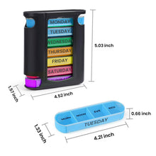 将图片加载到图库查看器,4 Times A Day, Black 7 Day Stackable Daily Pill And Medicine Organizer