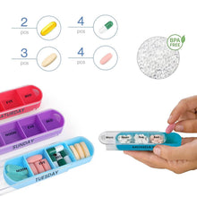 Load image into Gallery viewer, 4 Times A Day, White 7 Day Stackable Daily Pill And Medicine Organizer White