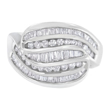 Load image into Gallery viewer, 14KT White Gold Diamond Bypass Band Ring (1 cttw, H-I Color, SI1-SI2 Clarity)