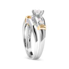 Load image into Gallery viewer, 14K Yellow and White Gold 1/3 Cttw Marquise Diamond Cocktail Engagement Ring Set (H-I Color, SI1-SI2 Clarity) - Size 7