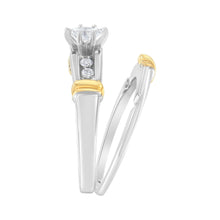 Load image into Gallery viewer, 14K Yellow and White Gold 1/3 Cttw Marquise Diamond Cocktail Engagement Ring Set (H-I Color, SI1-SI2 Clarity) - Size 7