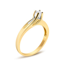 Load image into Gallery viewer, 14K Yellow Gold 1/4 Cttw Princess Cut Diamond Engagement Ring