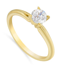 Load image into Gallery viewer, GIA Certified 14K Yellow Gold 1/2 Cttw Diamond Solitaire Engagement Ring (H Color, SI1 Clarity) - Size 6