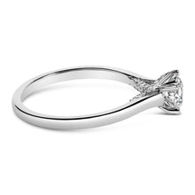 Load image into Gallery viewer, 14K White Gold 7/8 Cttw Lab Grown Diamond Solitaire Cathedral Style Engagement Ring (F-G Color, VS1-VS2 Clarity) - Size 5