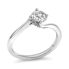Load image into Gallery viewer, 14K White Gold 4/5 Cttw Round Lab Grown Diamond Bypass Solitaire Engagement Ring (F-G Color, VS1-VS2 Clarity) - Ring Size 5