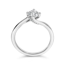 Load image into Gallery viewer, 14K White Gold 4/5 Cttw Round Lab Grown Diamond Bypass Solitaire Engagement Ring (F-G Color, VS1-VS2 Clarity) - Ring Size 5