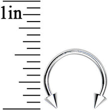 Load image into Gallery viewer, 16G 3/8 Stainless Steel Spike Horseshoe Circular Barbell