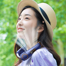 Load image into Gallery viewer, 4000mAh Hanging Neck Fan USB Handheld Mute LED Digital Display Leafless Mini Electric Fan with LED Light 5 Gear Air Cooling Fans Digital Display Leafless Mini Electric Colorful Gear 5th Fan