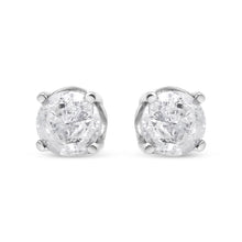 Load image into Gallery viewer, 14K White Gold 3/4 Cttw Lab Grown Diamond 4-Prong Classic Stud Earrings (F-G Color, VS2-SI1 Clarity)