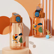 Load image into Gallery viewer, 400ml/550ml High Quality Material Kids Water Bottle With Straw Leak-Proof BPA Free Durable Plastic Drinking Bottle Cute Water Bottle with Sipper, Water Bottle for Kids Sipper Bottle for Kids - Anti-Leak Cartoon Kids Water Bottle for Kids
