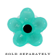 将图片加载到图库查看器,5/8 Acrylic Aqua Flower Saddle Plug