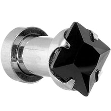 Load image into Gallery viewer, 4G Stainless Steel Black Square CZ Screw Fit Tunnel