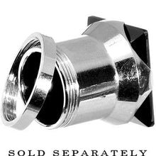 Load image into Gallery viewer, 4G Stainless Steel Black Square CZ Screw Fit Tunnel