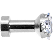 Load image into Gallery viewer, 8G Stainless Steel Clear Square CZ Screw Fit Tunnel Set