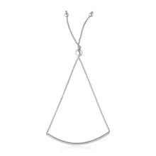 Load image into Gallery viewer, 14k White Gold Smooth Curved Bar Lariat Design Bracelet