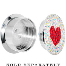 Load image into Gallery viewer, 5/8 Stainless Steel Aurora Gem Red Heart Screw Fit Plug