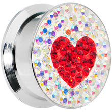 Load image into Gallery viewer, 20mm Stainless Steel Aurora Gem Red Heart Screw Fit Plug