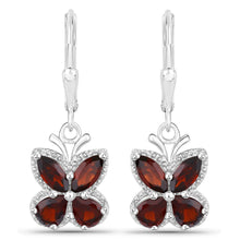 Load image into Gallery viewer, 2.60 Carat Genuine Garnet .925 Sterling Silver Earrings
