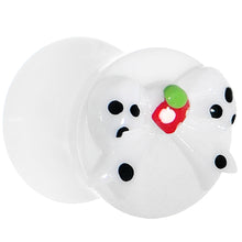 将图片加载到图库查看器,0G White Acrylic Berry Polka Dot Bow Saddle Plug