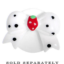 将图片加载到图库查看器,00G White Acrylic Berry Polka Dot Bow Saddle Plug