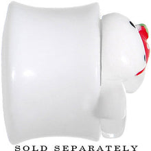 Load image into Gallery viewer, 9/16 White Acrylic Berry Polka Dot Bow Saddle Plug