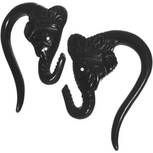 将图片加载到图库查看器,6G Black Acrylic Lucky Elephant Hanger Plug Set