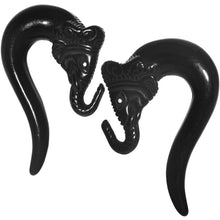Load image into Gallery viewer, 1/2 Black Acrylic Lucky Elephant Hanger Plug Set