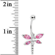 将图片加载到图库查看器,Radiant Pink Dragonfly Belly Ring