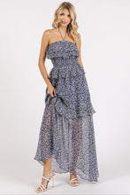 Load image into Gallery viewer, Ruffled Smocked Floral Halter Neck Maxi Dress For Summer – Feminine and Elegant Floral Maxi Dress with Smocked Waist