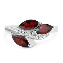 Load image into Gallery viewer, 1.98 Carat Genuine Garnet and White Topaz .925 Sterling Silver Ring