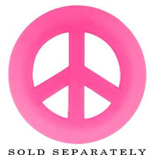 Load image into Gallery viewer, Neon Pink Silicone Peace Sign Tunnel 0G to 14mm