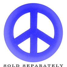 Load image into Gallery viewer, 9/16 Blue Silicone Peace Sign Tunnel